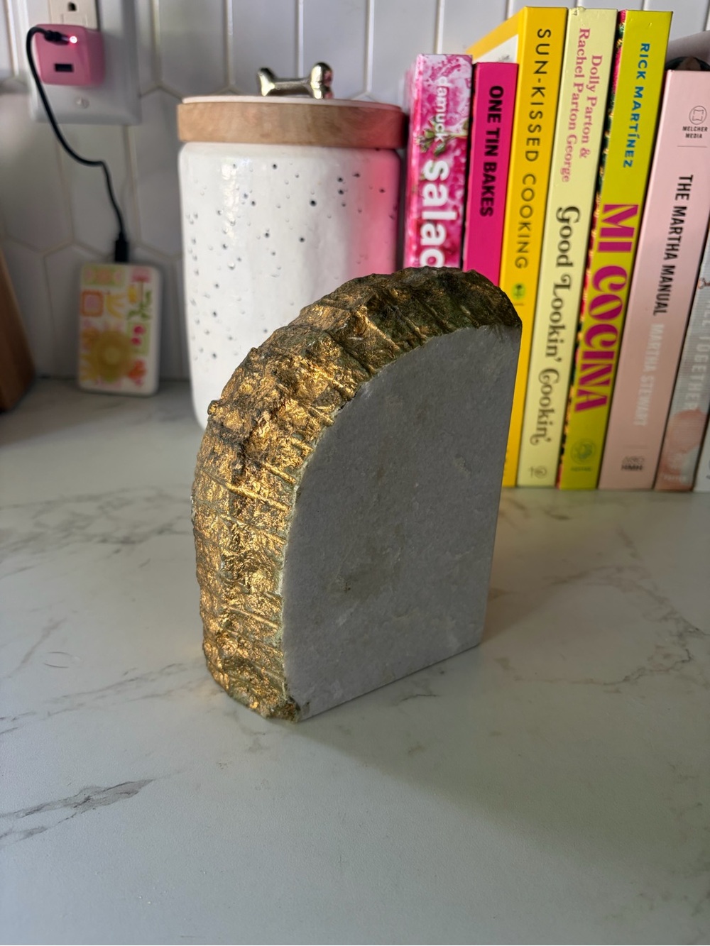 Gold and Gray Decorative Stone Bookend - Home Accents Decor